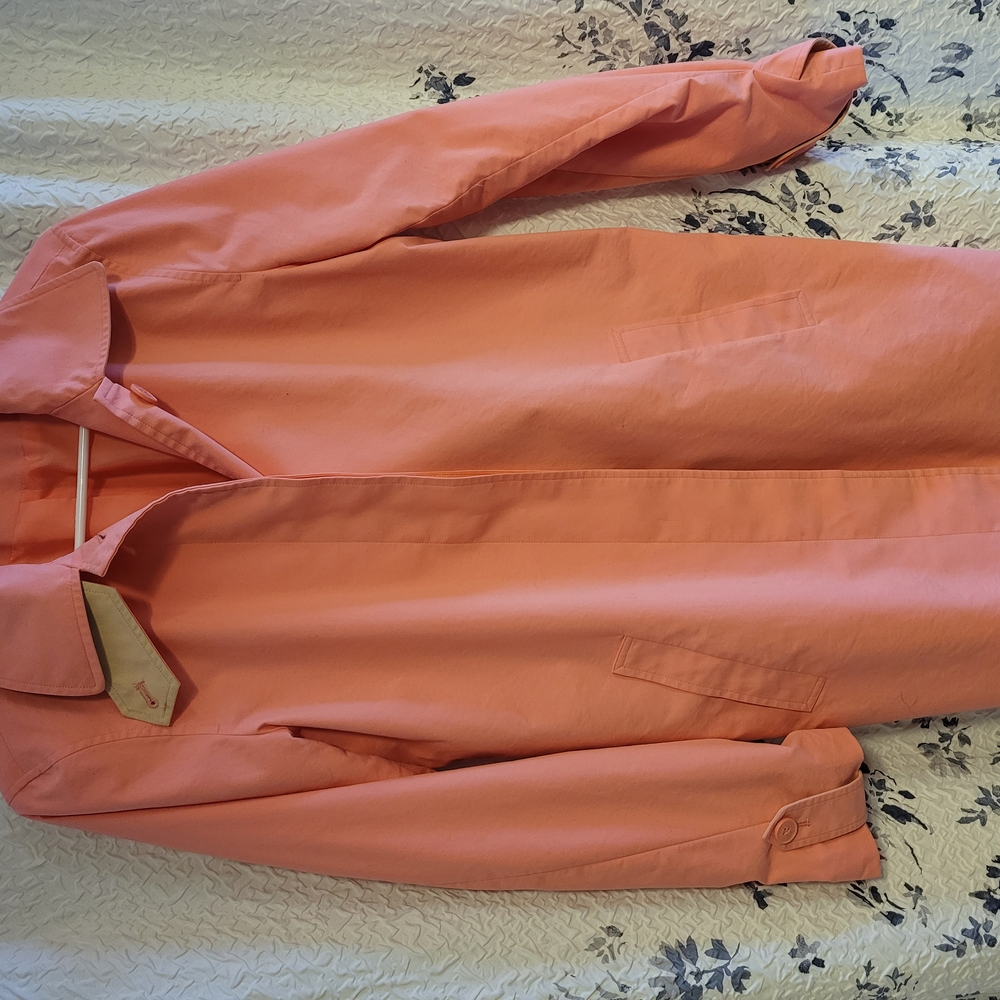 CHAPS Coral Trench Coat, Medium